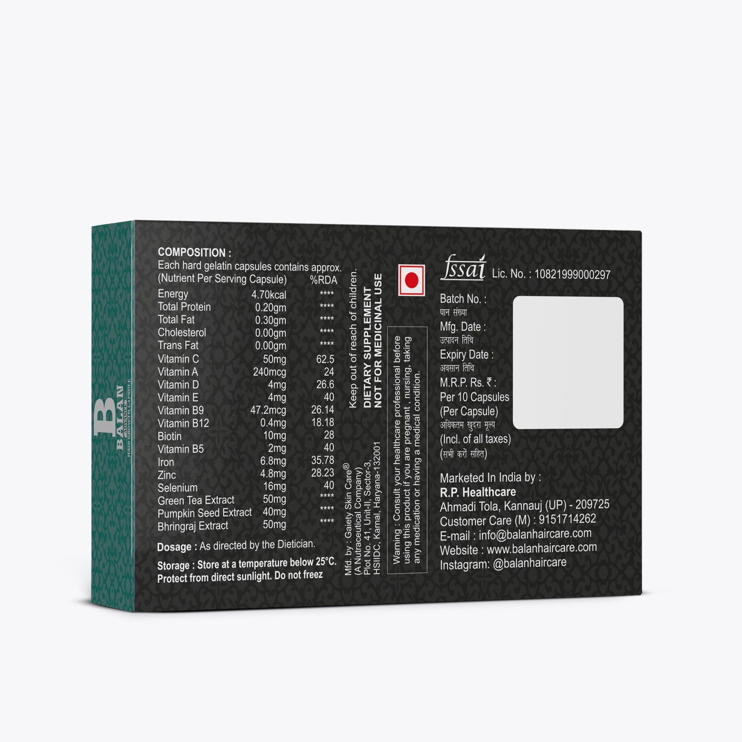Balan Tin Hair Growth Capsule